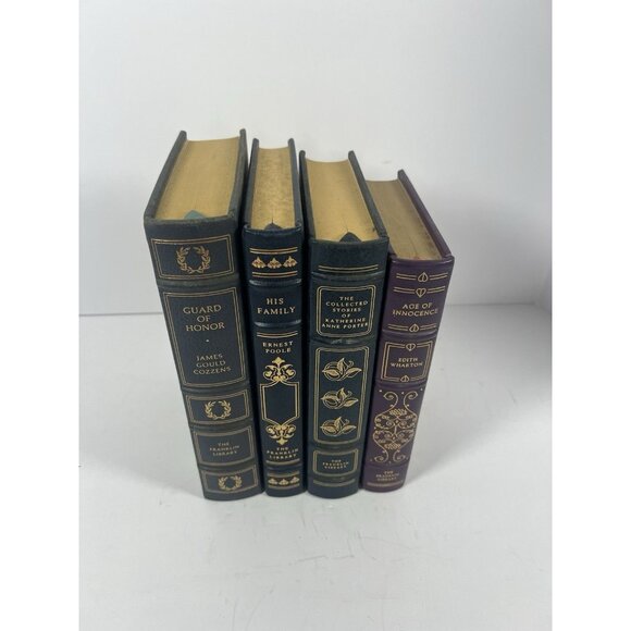 Lot Of 4 Franklin Library Full Leather Books Vintage Decor Collectible Hardcover - Picture 2 of 4